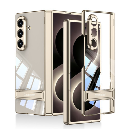 Galaxy Z Fold 8 Ultra Kılıf Kamera Korumalı Şeffaf Tasarımlı Lego Standlı Kılıf
