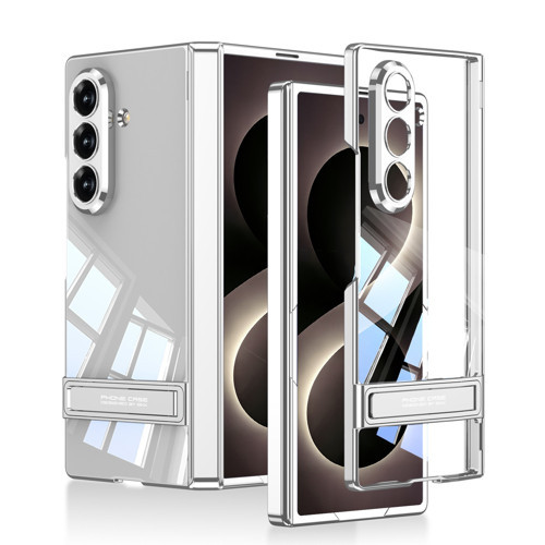 Galaxy Z Fold 8 Ultra Kılıf Kamera Korumalı Şeffaf Tasarımlı Lego Standlı Kılıf