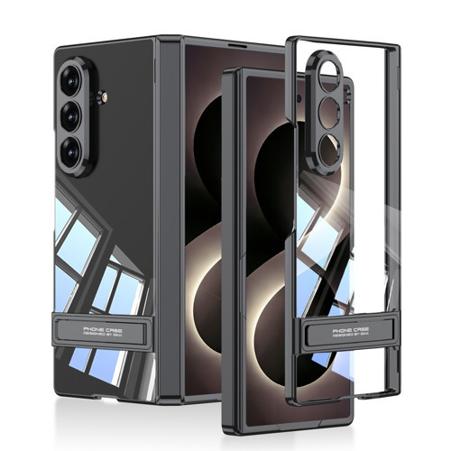 Galaxy Z Fold 8 Ultra Kılıf Kamera Korumalı Şeffaf Tasarımlı Lego Standlı Kılıf