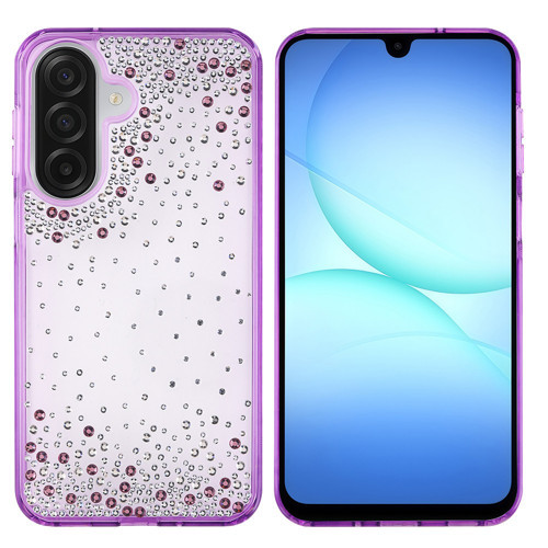 Galaxy A17 Kılıf Airbag Tasarımlı Damla Taşlı Şeffaf Pera Silikon Kılıf