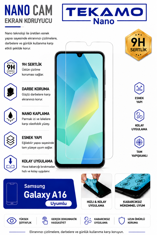 Samsung Galaxy A16 Uyumlu Nano Cam Ekran Koruyucu