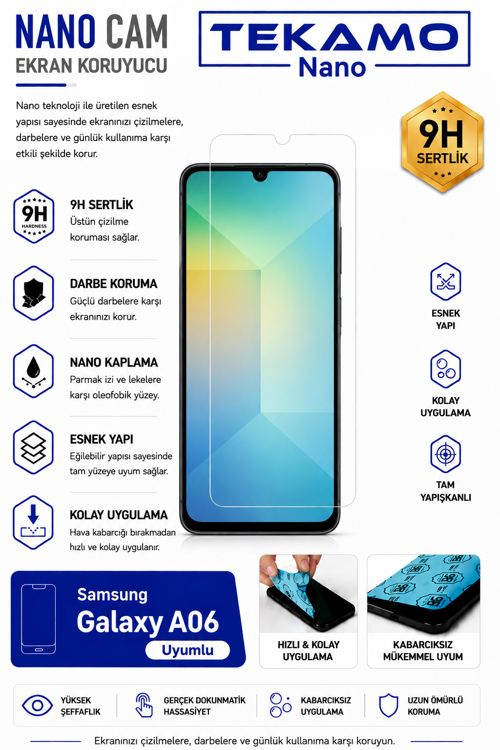 Samsung Galaxy A06 Uyumlu Nano Cam Ekran Koruyucu