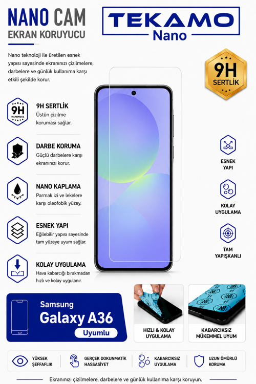 Samsung Galaxy A36 Uyumlu Nano Cam Ekran Koruyucu