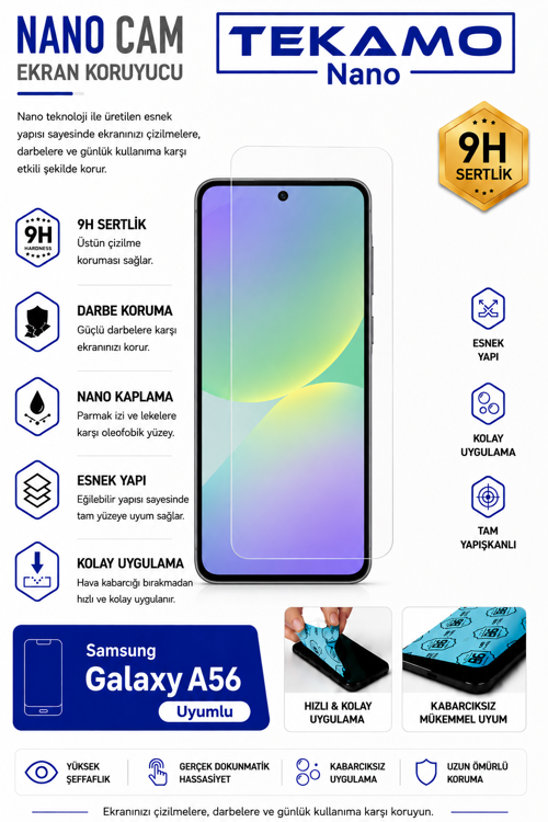 Samsung Galaxy A56 Uyumlu Nano Cam Ekran Koruyucu