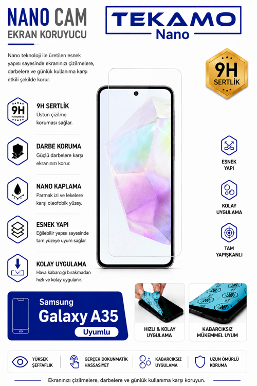 Samsung Galaxy A35 Uyumlu Nano Cam Ekran Koruyucu