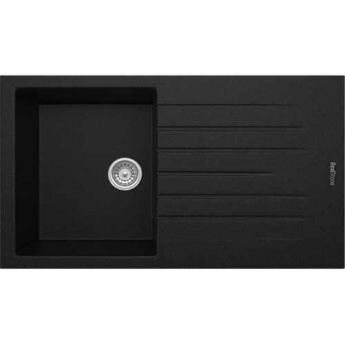 REAL P004 TROYA 86 GRANİT EVYE SİYAH 86 x 50 Cm Tezgah Üstü