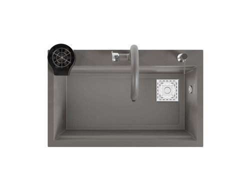 Hermes Granit Akıllı Eviye Seti Gri 75.5X47 cm