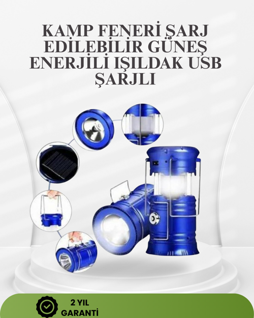 Güneş Enerjili Katlanabilir Kızaklı Kamp Feneri – Usb Şarjlı, Çok Yönlü Dayanıklı Tasarım