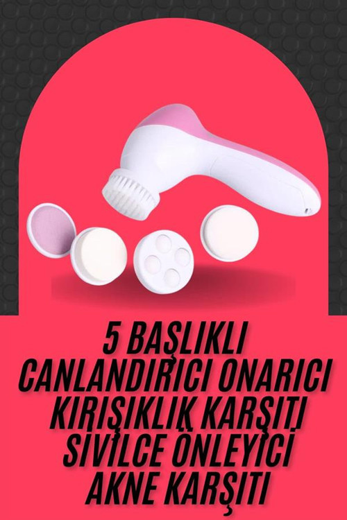 Cilt Temizleme Masaj Aleti 5 Başlıklı Akne Sivilce Önleyici