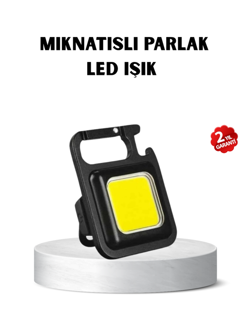 Usb Şarjlı Fener – Manyetik, Katlanabilir Şişe Açacaklı Tasarım