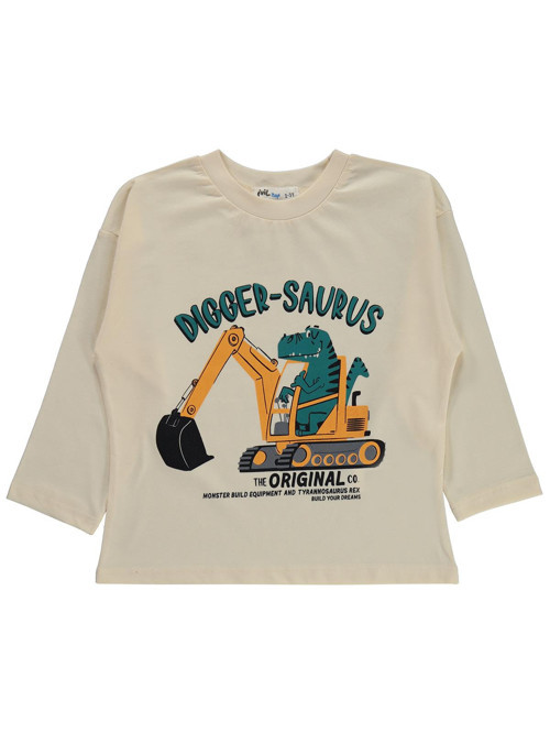 Dıgger Kepçe Baskılı 2-5 Yaş Sweatshirt Km - Ekru