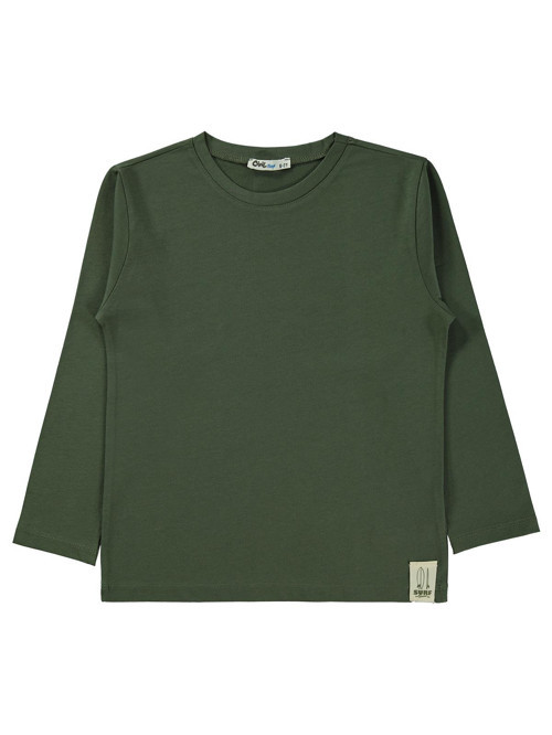 Basic Uzun Kol 6-9 Yaş Sweatshirt Km - Haki
