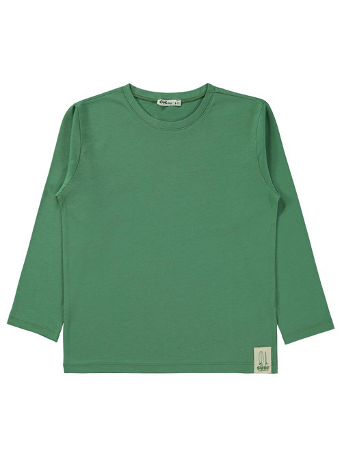 Basic Uzun Kol 6-9 Yaş Sweatshirt Km - Yeşil