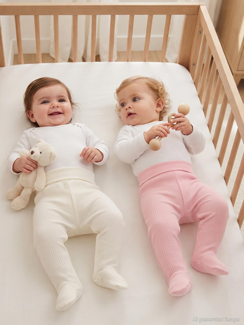 Patikli Basic 2'li set 3-9 Ay Tek Alt Bebe - Pembe