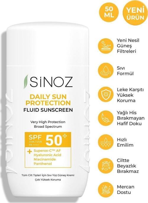 Spf50 Günlük Kullanım Sıvı Yüz Güneş Kremi - Yeni Nesil Güneş Filtreleri İle Hibrit Formül 50ml