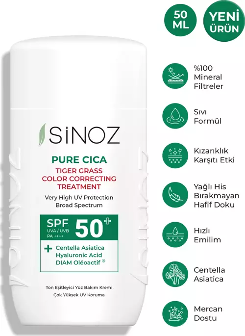 Spf50 Pure Cica Anında Ton Eşitleyici Yüz Bakım Kremi - Yeni Nesil Mineral Güneş Filtresi