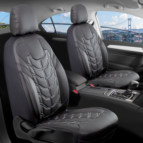 Mini John Cooper Full Deri Oto Koltuk Kılıfı Ön Arka Set Siyah Beyaz Classy Model ŞHN