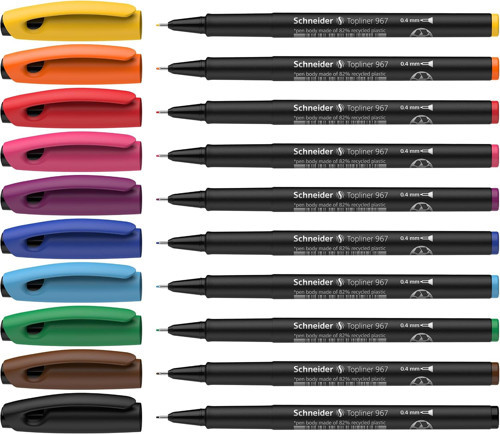 Topliner 967 Fineliner (Çizgi Kalınlığı 0,4 Mm) 10'Lu Kutu Çeşitli