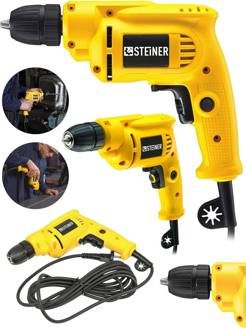 Alman 1400 Watt 10 Mm Professional Bakır Sargılı Kablolu Darbesiz Vidalama Matkap Sarı