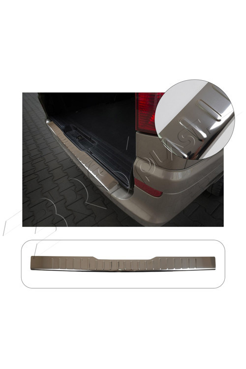 Mercedes Vito W639 Uyumlu 2003-2014 Krom Arka Tampon Üstü Koruma Paslanmaz Çelik