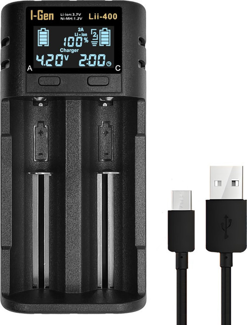 Lii-400 18650 Li-ion C Boy AA-AAA Nı-mh 2 Li Pil Şarj Aleti Lcd Ekranlı