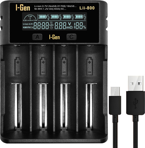 Li800 18650 Li-ion C Boy AA-AAA Nı-mh 4 Lü Pil Şarj Aleti Lcd Ekranlı