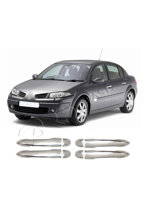 Renault Megane 2 Uyumlu 2004-2010 Krom Kapı Kolu 4 Kapı Paslanmaz Çelik