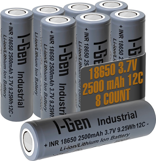 E003 INR 18650 Şarjlı Pil 3.7V 2500 Mah 12C - 8 Li Paket