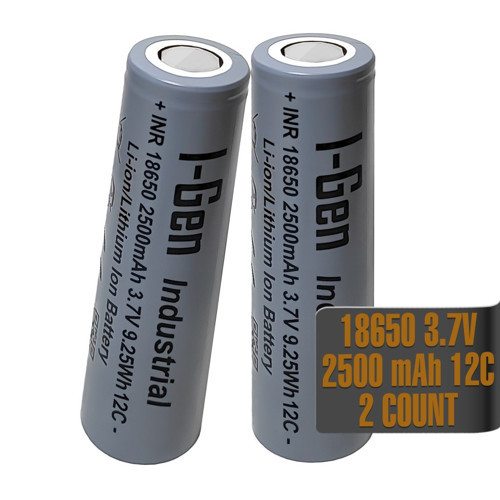 E003 INR 18650 Şarjlı Pil 3.7V 2500 Mah 12C - 2 Li Paket