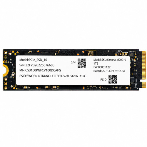 Simona M20010 1TB 6799/6171 MB/s PCIe 4.0 x4 NVMe M.2 2280 SSD CS3160PGFCV100DCAFG (Huawei OEM)