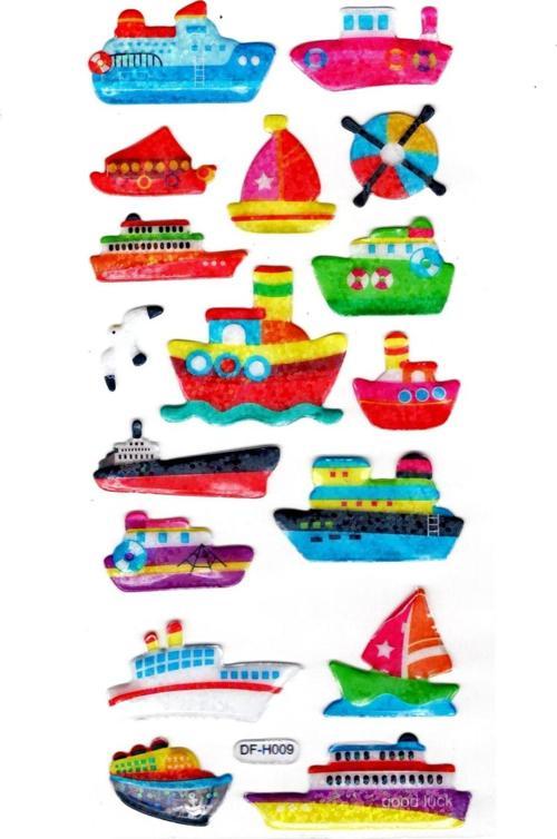 Işıltılı Sticker Kabartmalı Stiker Defter Planlayıcı Etiket (Dfh009)-18x9cm- Gemi