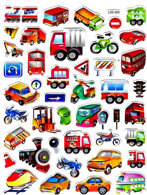Sticker Kabartmalı Stiker Defter Planlayıcı Etiket (Ldd005)-24x19cm - Araba Taşıtlar