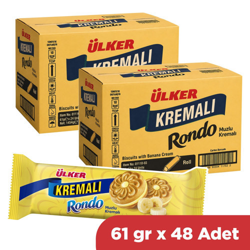 Kremalı Rondo Muzlu Bisküvi 61 gr x 48 Adet (2 Koli)