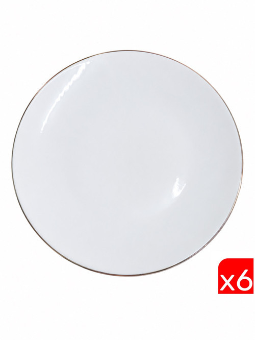 Porselen Chic Altın Yaldızlı Pasta Tabağı 20,50cm 6 lı