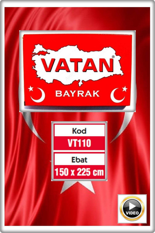 Bez Bayrak Türk Bayrağı Alpaka Kumaş 150x225 Cm.(VİDEOLU)