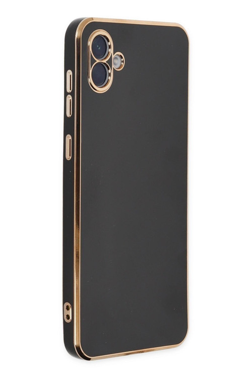 Samsung Galaxy A05 Kılıf Parlak Kamera Lens Korumalı Gold Detaylı Silikon Kılıf