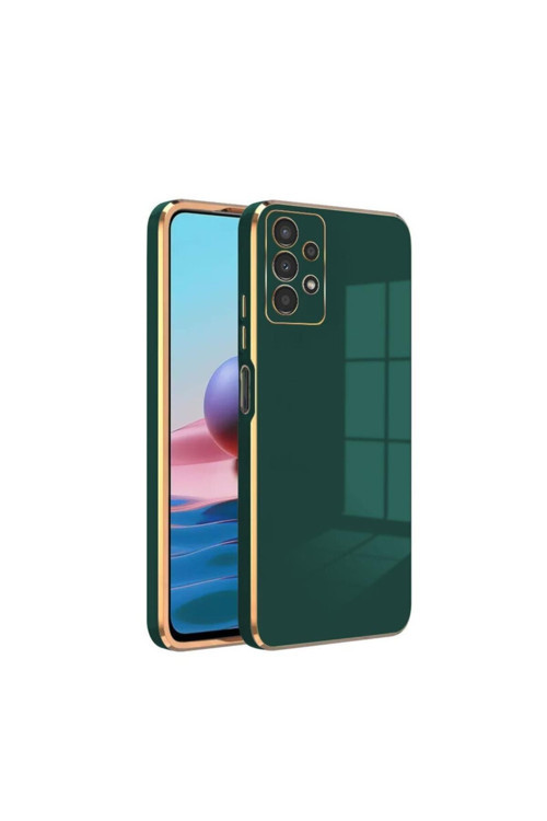 Samsung Galaxy A52-A52S Uyumlu Telefon Kılıfı Kenarları Parlak Gold Silikon Kılıf