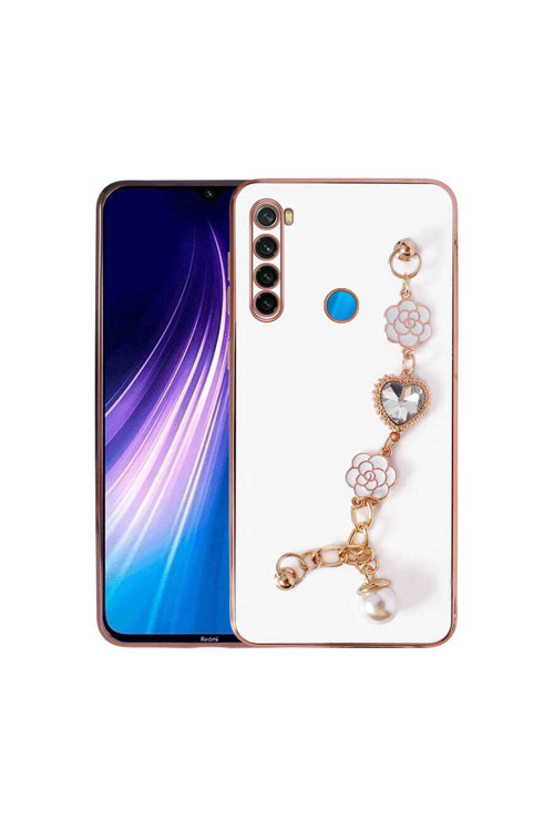 Xiaomi Redmi Note 8 Taşlı Ultra Şık Elcekli Telefon Kılıfı
