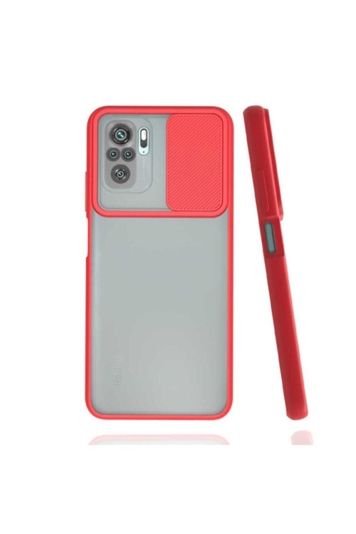 Redmi Note 10s Kılıf Sürgülü Kamera Koruyucu Tarz Kapak