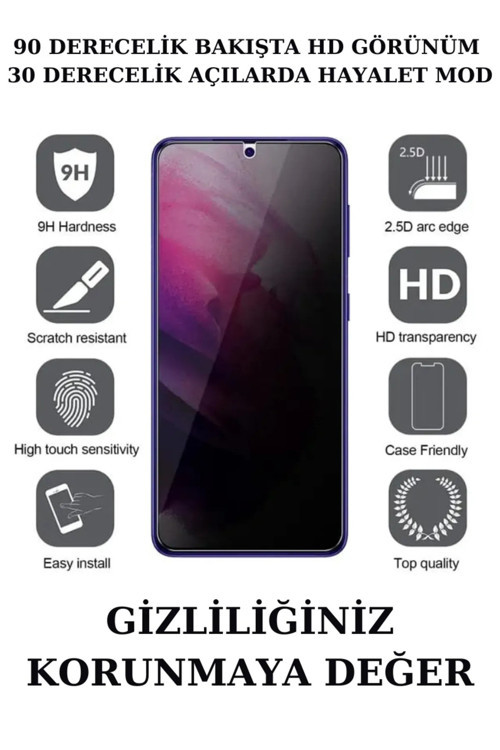 Xiaomi Redmi Note 13 Pro 4g Tam Kaplayan Hayalet (PRİVACY) Nano Seramik Ekran Koruyucu Kırılmaz Cam