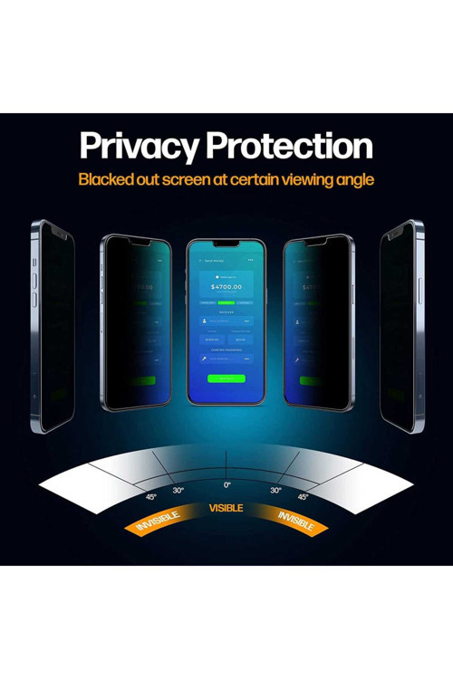 Yüksek Kaliteli Iphone 13 / 13 Pro / 14 Tam Kapatan Nano Seramik Hayalet Privacy Kırılmaz Cam
