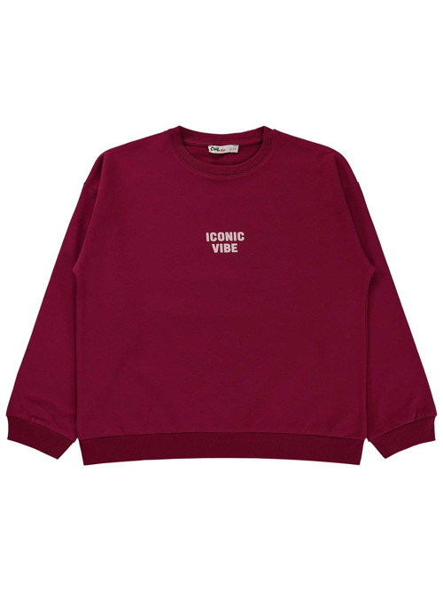 Basic 6-9 Yaş Sweatshirt - Bordo