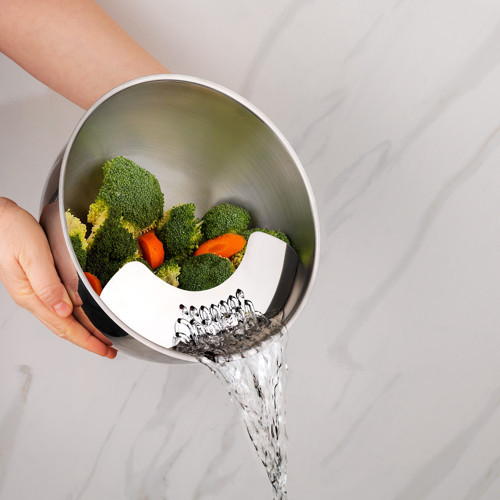 Gurme Süzgeçli Karıştırma Kabı 3 Parça-Inox
