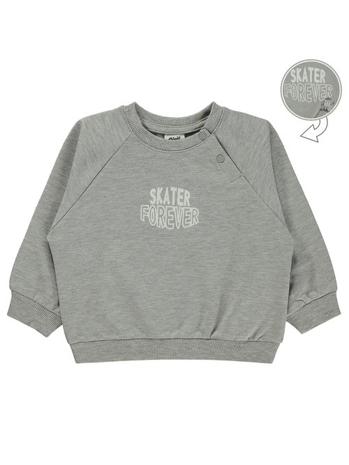 Skater Forever Baskılı 6-18 Ay Sweatshirt - Gri