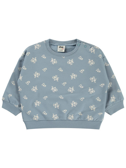 Çiçek Empirme Basic 6-18 Ay Sweatshirt - Mavi