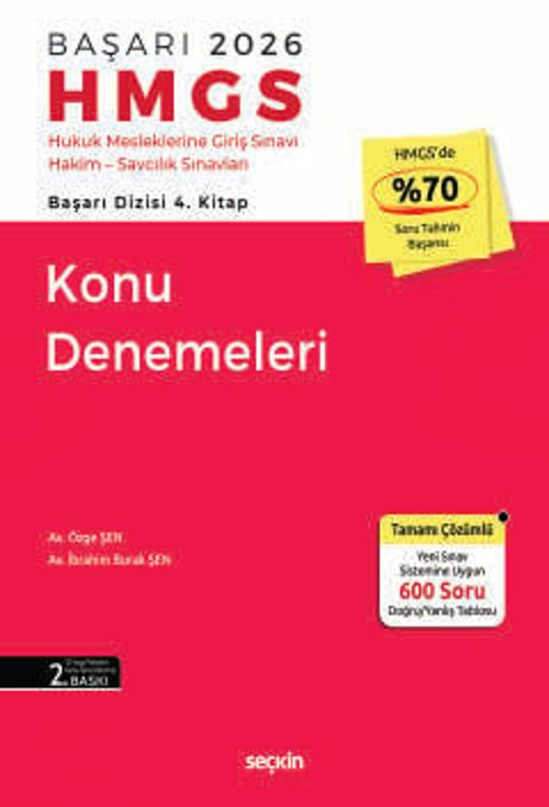 BAŞARI - HMGS Konu Denemeleri Av. Özge Şen,Av. İbrahim Burak Şen 2. Baskı, Eylül 2026