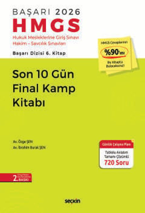 BAŞARI - HMGS Son 10 Gün Final Kamp Kitabı İbrahim Burak Şen,Özge Şen 2. Baskı, Ağustos 2026
