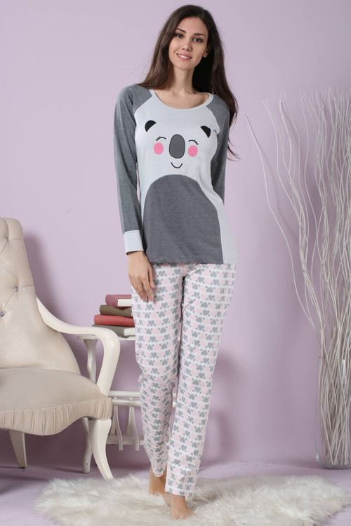 Kadın Desenli Pijama Takımı 63256 .