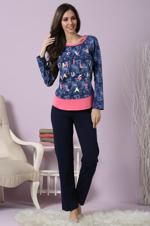 Kadın Desenli Pijama Takımı 63231 .