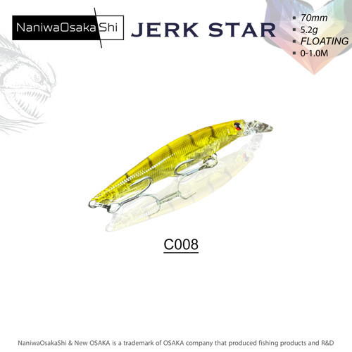 NANIWAOSAKASHI JERKSTAR 70MM 5.2G MAKET BALIK